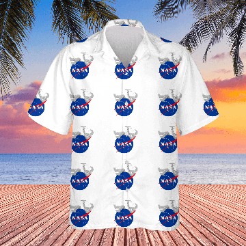 Discover NASA Astronaut play with paper plane Logo Hawaiian Shirts