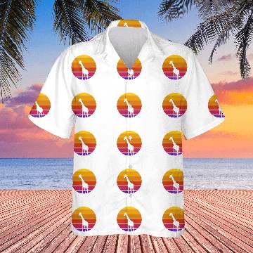 Discover Giraffe Retro Sunset Giraffe Zoo Worker Animal Hawaiian Shirts