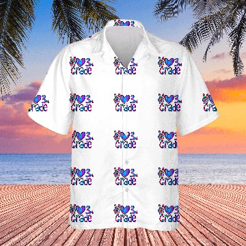 Discover Peace love third 3rd grade teacher student school class Baseball Tees Hawaiian Shirts