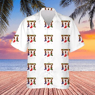 Discover three rhodesian ridgeback dog in sock christmas santa hat Baseball Tees Hawaiian Shirts