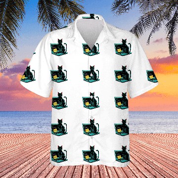 Discover Cat I Work On Computers Coding Geek Design Baseball Tees Hawaiians
