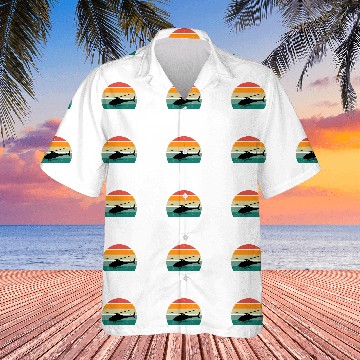 Discover Helicopter Pilot Retro Sunset Design Zip Hawaiian Shirts