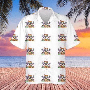 Discover Happy Hallothanksmas Badminton Witch Hat Christmas Hawaiian Shirts