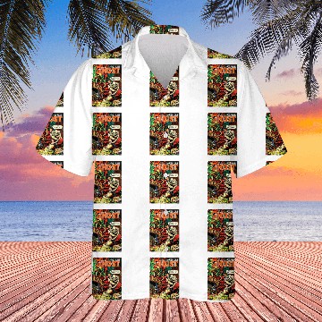 Discover Halloween Horror vintages ghosts Comic Book Retro Scary 2 Hawaiian Shirts