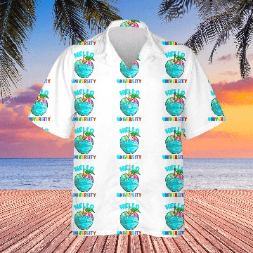 Discover Hello Virtual University Tie Dye Print for Teacher Student Baseball Tees Hawaiian Shirts