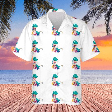 Discover Dinosaur Reading Book Person or Bookish Hawaiian Shirts