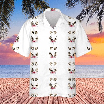 Discover Matching Funny Leopard Print Bunny Waitress Easter Hawaiian Shirts