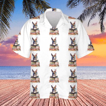 Discover Cute Reading Bunny With Glasses Books Bookworm Reader Book Hawaiian Shirts