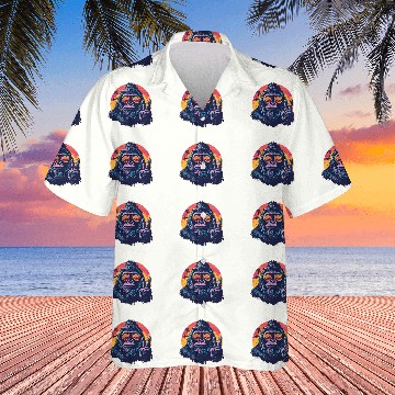 Discover Gorilla on Vacation with a Sunset Peace Sign Hawaiians