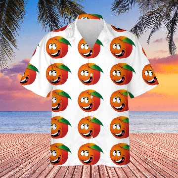 Discover Cartoon apricot fruit smiling Hawaiian Shirts