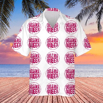 Discover drama queen tears scratch round circle ball stamp Hawaiian Shirts