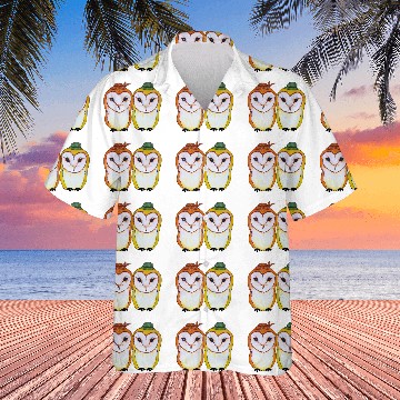 Discover Barn owl love art Hawaiian Shirts