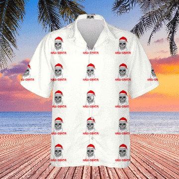Discover Hail Santa Satan Pun Christmas Holidays Skull Hawaiians