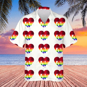 Discover 65 MCMLXV LGBT GAY PRIDE RAINBOW FLAG LOVE HEART Hawaiians