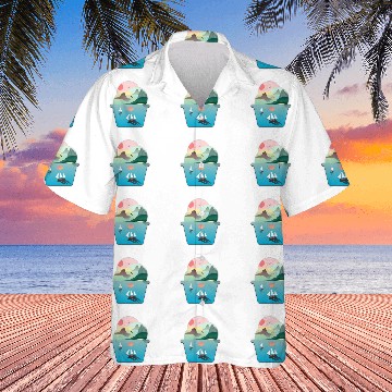 Discover Summer Ice Cream Ocean Wanderlust Sailing Sunset Hawaiian Shirts