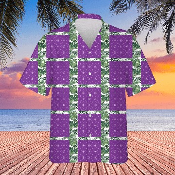 Discover Modern Snowflakes Pattern Purple Hawaiians