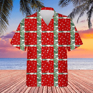 Discover Red Snowflakes Pattern Hawaiians