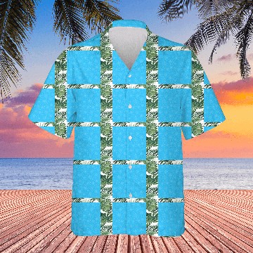 Discover Blue Snowflakes Pattern Hawaiians