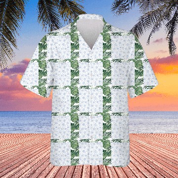 Discover Modern Snowflakes Pattern White Blue Hawaiians