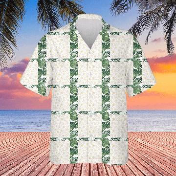 Discover Modern Snowflakes Pattern White Gold Hawaiians