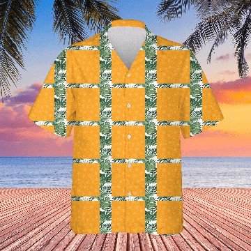 Discover Orange Snowflakes Pattern Hawaiians