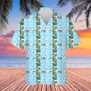 Discover Blue White Snowflakes Pattern Hawaiians