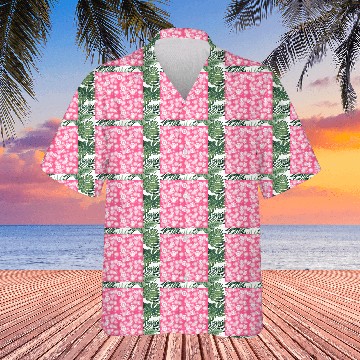 Discover Pink White Snowflakes Pattern Hawaiians