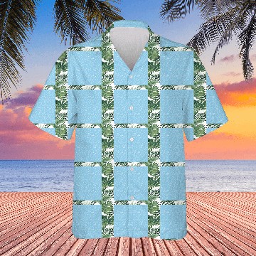 Discover Blue Snowflakes Pattern Hawaiians