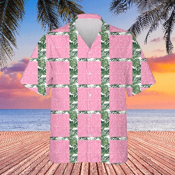 Discover Snowflakes Pattern Pink White Hawaiians