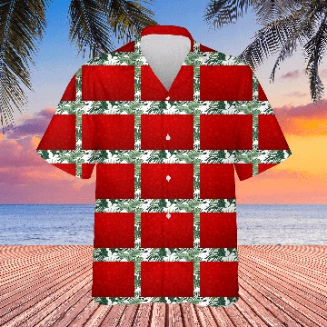 Discover Abstract Red Snowflakes Pattern Hawaiians