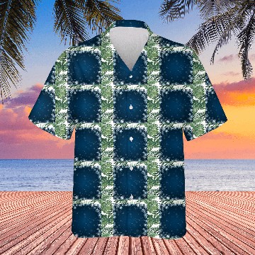 Discover Navy Blue White Snowflakes Pattern Hawaiians