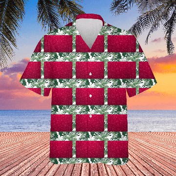 Discover Red Snowflakes Aesthetic Pattern Hawaiians