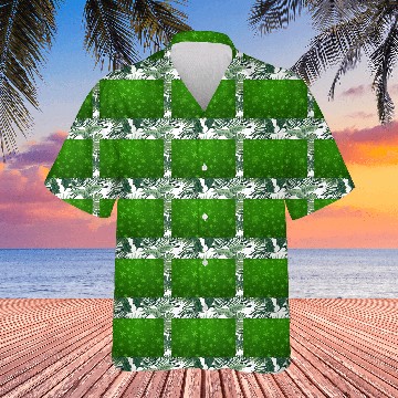 Discover Abstract Green Snowflakes Pattern Hawaiians