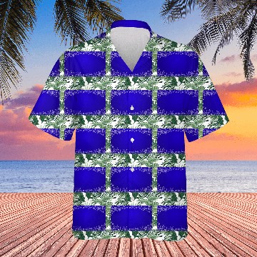 Discover Modern Navy Blue Snowflakes Pattern Hawaiians