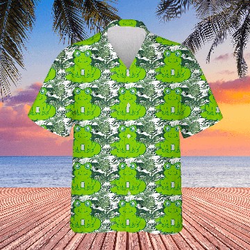 Discover frog sitting water lily sea leaf Hawaiians