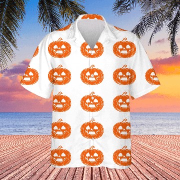 Discover Pumpkin Face - Creepy Pumpkin Grimace Hawaiian Shirts