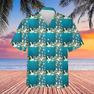 Discover Elegant Christmas Snowflakes Pattern Teal Hawaiians