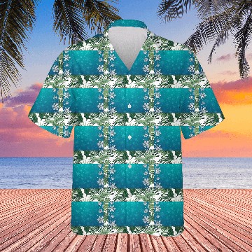 Discover Winter Snowflakes Teal Pattern Hawaiians