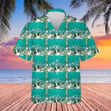 Discover Teal Snowflakes Pattern Hawaiians