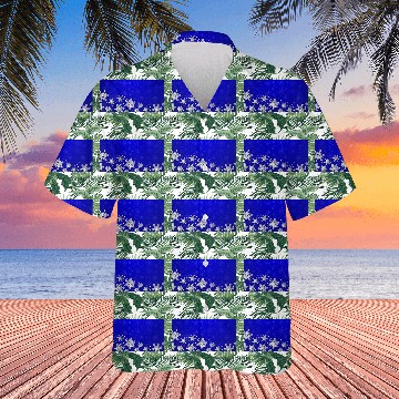 Discover Modern Blue Snowflakes Pattern Hawaiians