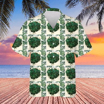 Discover Green and Gold Glam Roses Pattern Hawaiians