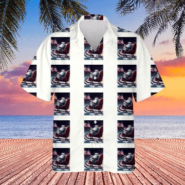 Discover Patriotic Christmas Funny Santa Claus With Sled Hawaiians