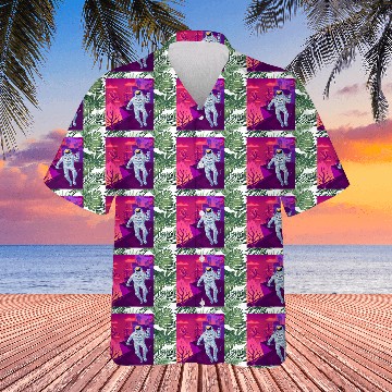 Discover Astronaut in a fantasy world with castle dragons Hawaiians
