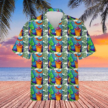 Discover happy dinosaur love ice cream Hawaiians