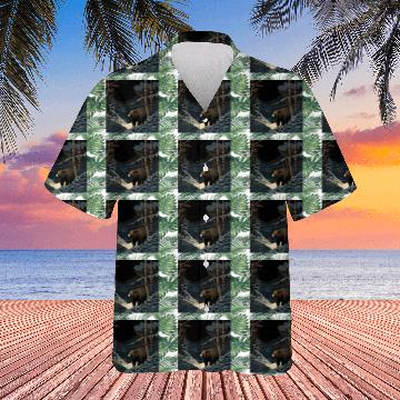 Discover Ukiyo bear in forest landscape at night winter Hawaiians