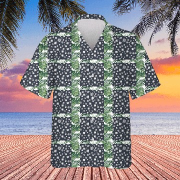 Discover Snowflake pattern on the navy background Hawaiians