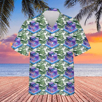 Discover Future Modern City Colorful Hawaiians