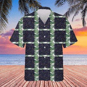 Discover 90s Navy + CMYK Bus Seat Retro Geometric Pattern Hawaiians