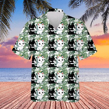 Discover Funny Angel Devil Cat Hawaiians Sweet Dearly Kitty D