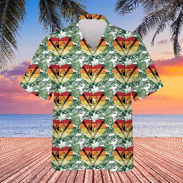 Discover Sunset Retro Vintage Baseball Heart Hawaiians